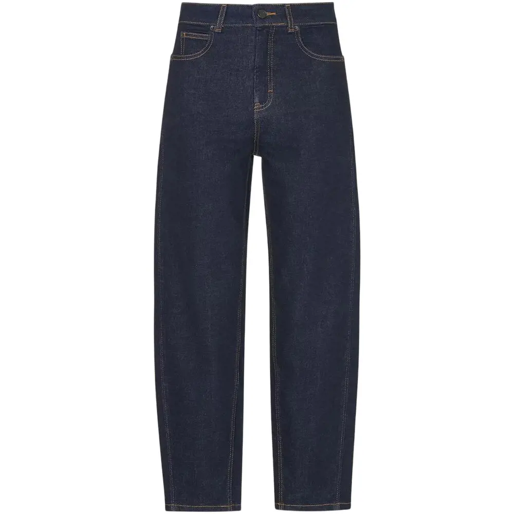 Whistles Dark Denim Stretch Barrel Leg Jean
